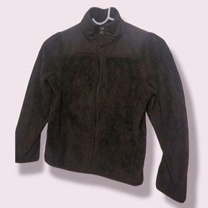 1989 Place Kids Black Fleece Jacket Girl M7/8 Fair Used Condition